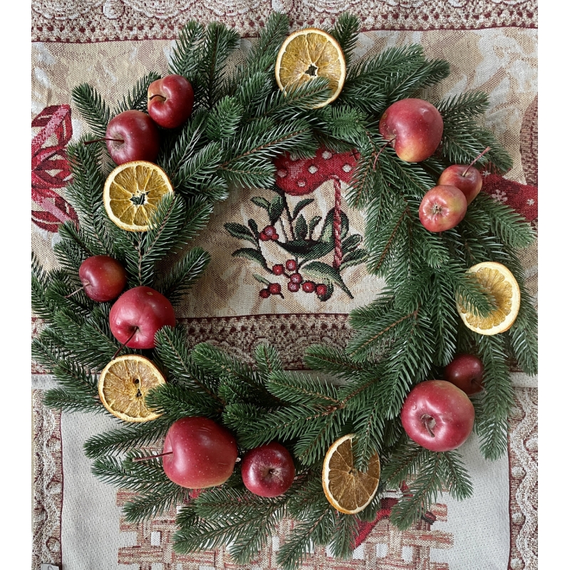 Вінок новорічний різдвяний Traditional з литої хвої d-50 см зелений  HVOYA | Хвоя штучна, різдвяна, новорічна (2152/50/G)