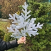 Декоративна гілка штучної хвої Traditional 60 см засніжена  HVOYA | Хвоя штучна, різдвяна, новорічна (214/60/GS)