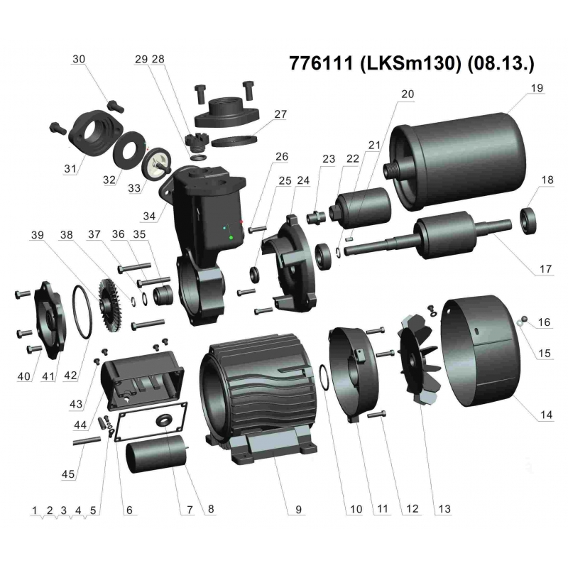 Станція 0.125кВт Hmax 30м Qmax 30л/хв (вихровий насос) 1л LEO LKSm130 (776111)