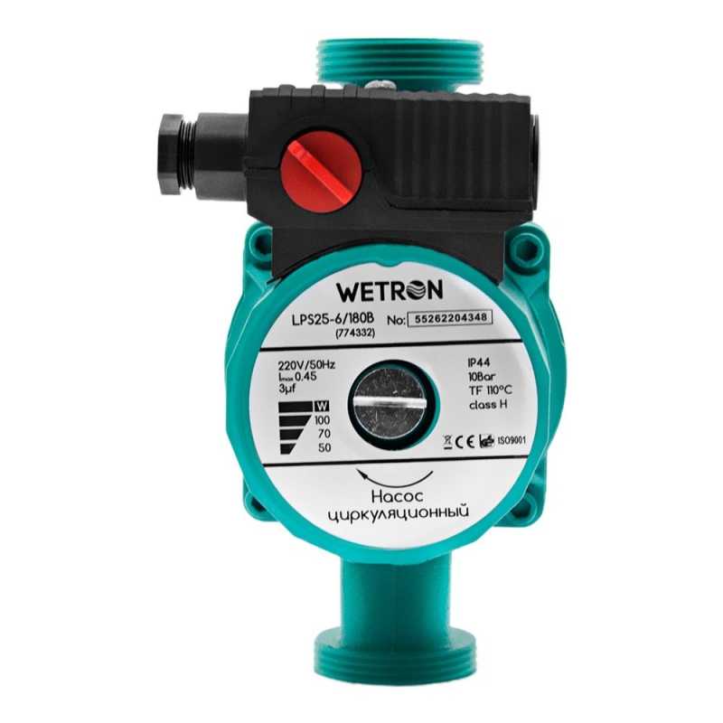 Насос циркуляційний 100Вт Hmax 6м Qmax 50л/хв Ø1½" 180мм Ø1 WETRON LР325–4/180С (774332)
