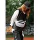 Велика тканева сумка з екошкірою на пояс бананка Sambag Tirso Max біла (80348706)