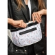 Велика тканева сумка з екошкірою на пояс бананка Sambag Tirso Max біла (80348706)