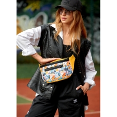 Велика тканева сумка з екошкірою на пояс бананка Sambag Tirso Max жовта