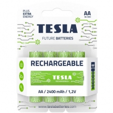 Батарейки акумуляторні TESLA AA GREEN + RECHARGEABLE (HR6), 4 штуки (AA RECHARGEABLE+)