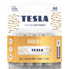 Батарейки TESLA AA GOLD + (LR06), 4 штуки (AA GOLD+)