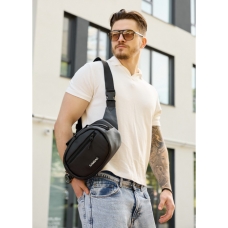 Сумка через плече бананка Sambag Flex чорна