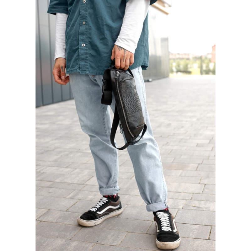 Сумка на пояс бананка Sambag Holster MSH чорна з перфорацією (87113070m)
