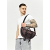Велика чоловіча поясна сумка бананка Sambag DynamicDart чорна тканева принт (80411148m)
