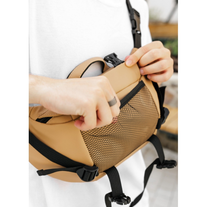 Велика чоловіча поясна сумка бананка Sambag DynamicDart беж (80411026m)