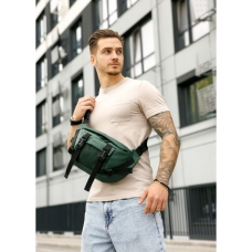 Велика чоловіча поясна сумка бананка Sambag DynamicDart зелена