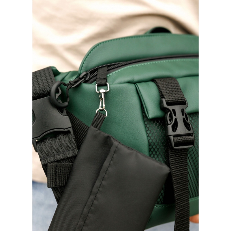 Велика чоловіча поясна сумка бананка Sambag DynamicDart зелена (80411007m)