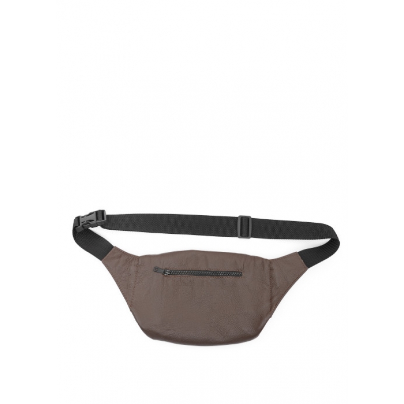 Чоловіча шкіряна сумка на пояс бананка Sambag Tirso Max коричнева шкіра (81348120)