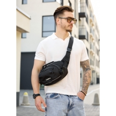 Сумка через плече бананка Sambag Flex Pro чорна