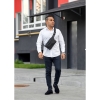 Чоловіча шкіряна сумка бананка Sambag 0ST чорна (88218101)