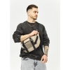 Велика шкіряна жіноча поясна сумка бананка Sambag DynamicDart сіра (80411130m)