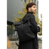 Чоловічий рюкзак ролл Sambag RollTop KZN чорний тканевий (24300065m)