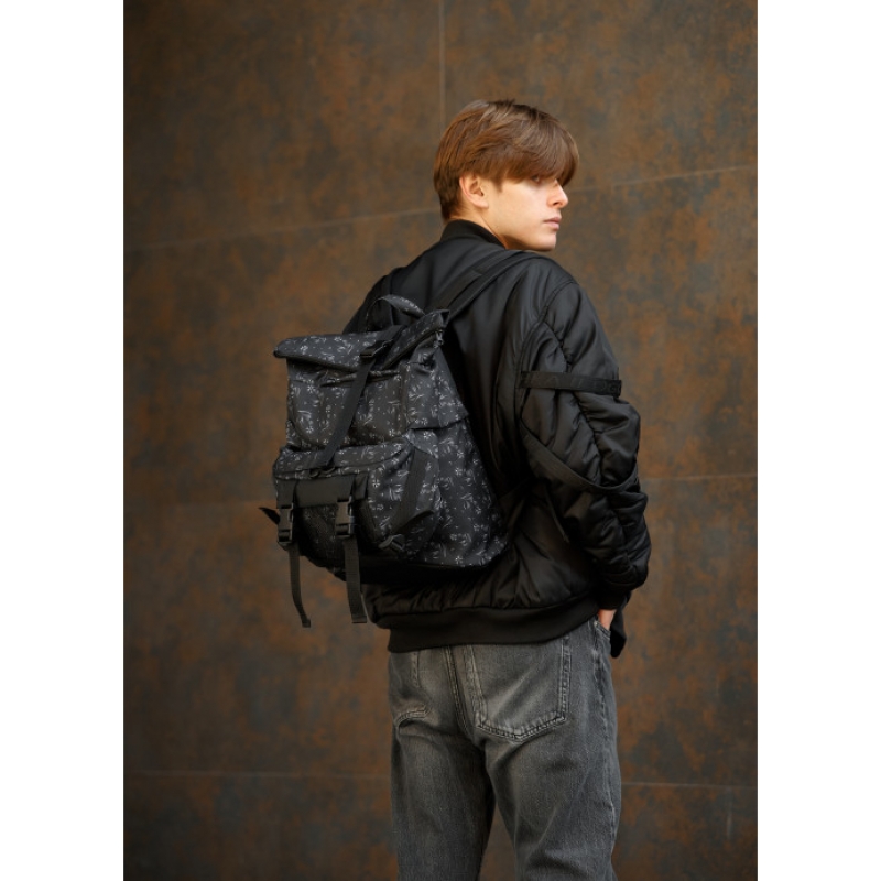 Рюкзак рол Sambag RollTop Double чорний принт (24330702m)