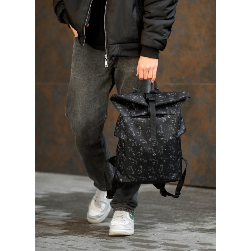Рюкзак рол Sambag RollTop Double чорний принт (24330702m)