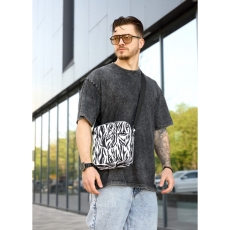 Чоловіча сумка через плече месенджер Sambag Makros принт "Zebra"