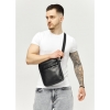 Чоловіча шкіряна сумка через плече месенджер Sambag Makros чорна (70230101m)