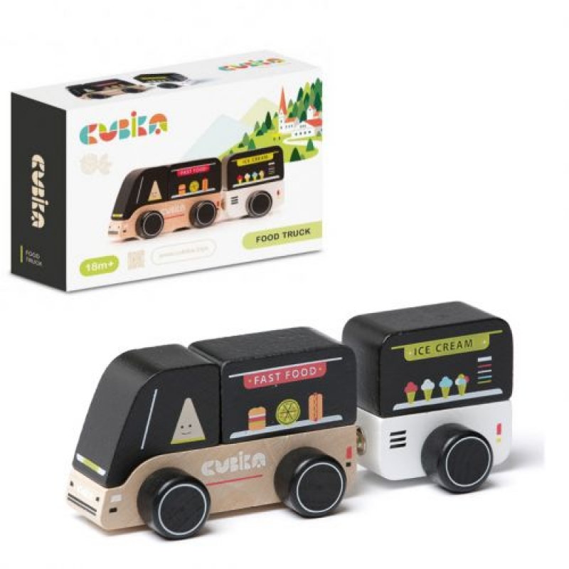 Машинка "Мандруюче кафе"/Wooden toy-car " Food truck" (15542) (склад -T-)