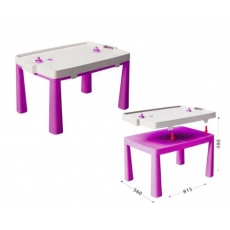 Пластиковий стіл з насадкою для аерохоккея (рожевий) (04580/3)