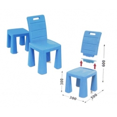 Пластиковий стільчик-табурет (синій) (04690/1)