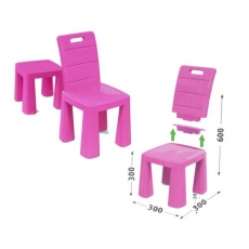 Пластиковий стільчик-табурет (рожевий) (04690/3)