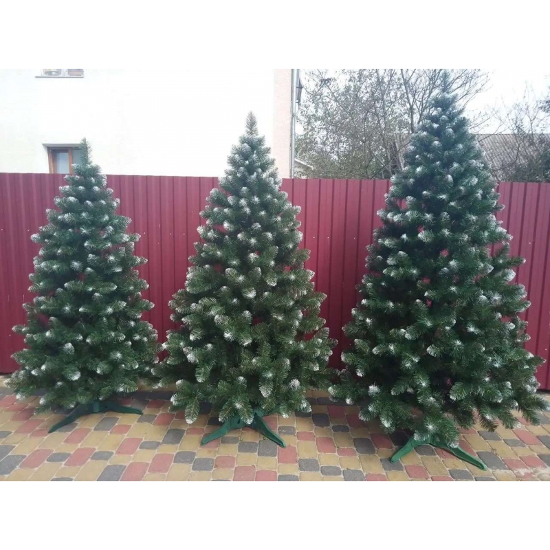 Снігова Королева 1.50 м з білими кінчиками ялинка штучна новорічна  Xatynka | Хвоя штучна, різдвяна, новорічна (С.К-150)