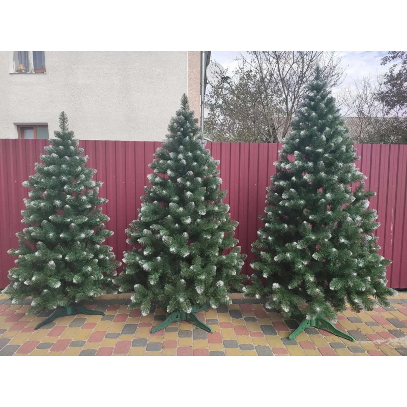 Снігова Королева 1.80 м з білими кінчиками ялинка штучна новорічна..  Xatynka | Хвоя штучна, різдвяна, новорічна (С.К-180)