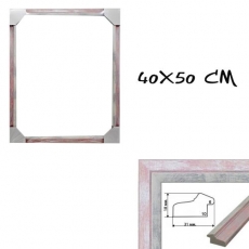 Багетна рамка для картин по номерам, рожева посрібнена (40х50 см) (RN44)