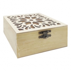 Скринька дерев'яна, з прорізним малюнком, 15х15х8см, ROSA TALENT (2720002)