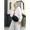 Жіноча сумка через плече бананка Sambag Flex чорна тканева (85351065)