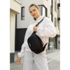 Жіноча сумка через плече бананка Sambag Flex чорна тканева (85351065)