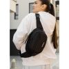 Жіноча сумка через плече бананка Sambag Flex чорна тканева (85351065)
