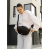 Жіноча сумка через плече бананка Sambag Flex чорна тканева (85351065)