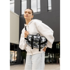 Велика жіноча поясна сумка бананка Sambag DynamicDart тканева з принтом