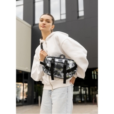 Велика жіноча поясна сумка бананка Sambag DynamicDart тканева з принтом