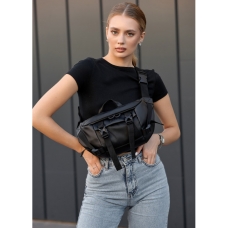 Велика жіноча сумка бананка Sambag DynamicDart чорна