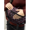 Велика жіноча поясна сумка бананка Sambag DynamicDart чорна тканева принт (80411148)