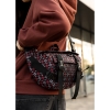 Велика жіноча поясна сумка бананка Sambag DynamicDart чорна тканева принт (80411148)