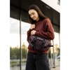 Велика жіноча поясна сумка бананка Sambag DynamicDart чорна тканева принт (80411148)