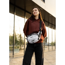 Сумка через плече жіноча бананка Sambag Flex Pro принт "Square"