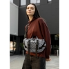 Велика жіноча поясна сумка бананка Sambag DynamicDart тканева принт "Cube" (80411151)