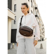 Сумка через плече жіноча бананка Sambag Flex шоколад