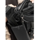 Велика шкіряна жіноча поясна сумка бананка Sambag DynamicDart чорна (80411101)
