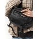 Велика шкіряна жіноча поясна сумка бананка Sambag DynamicDart чорна (80411101)