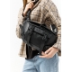 Велика шкіряна жіноча поясна сумка бананка Sambag DynamicDart чорна (80411101)
