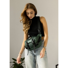 Велика жіноча поясна сумка бананка Sambag DynamicDart зелена