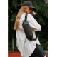 Жіноча сумка на пояс бананка Sambag Holster MSH чорна з перфорацією (87113301)